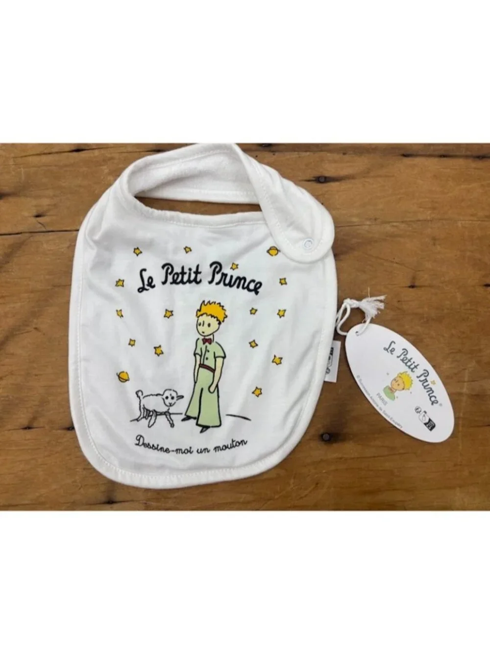 New Le Petit Prince Paris One Piece Outfit and Bib Size 6M White Romper